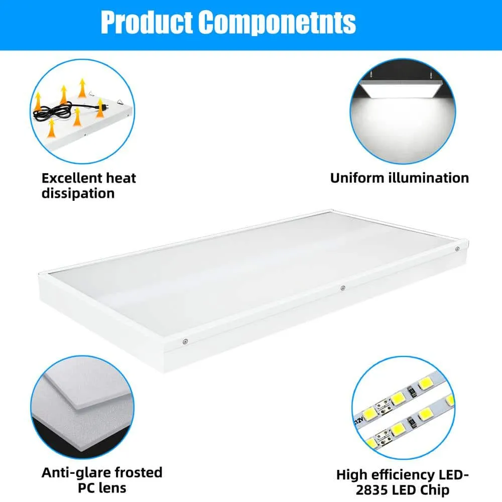 WYZM 2 ft. 400-Watt Equivalent Integrated LED White High Bay Light with 16000Lumens 120-277V 5000K Daylight (4-Pack), photo 5 of 10