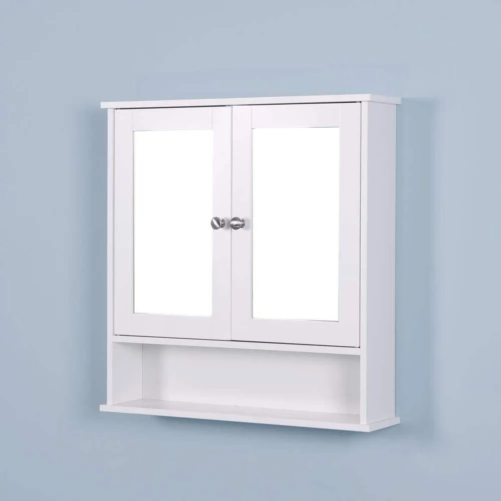 Hooseng 5.12 in. W x 22.8 in. H Rectangular MDF Medicine Cabinet with Mirror and 2-doors, photo 5 of 7