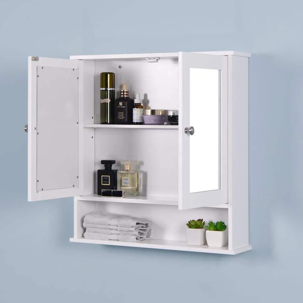 Hooseng 5.12 in. W x 22.8 in. H Rectangular MDF Medicine Cabinet with Mirror and 2-doors, photo 7 of 7