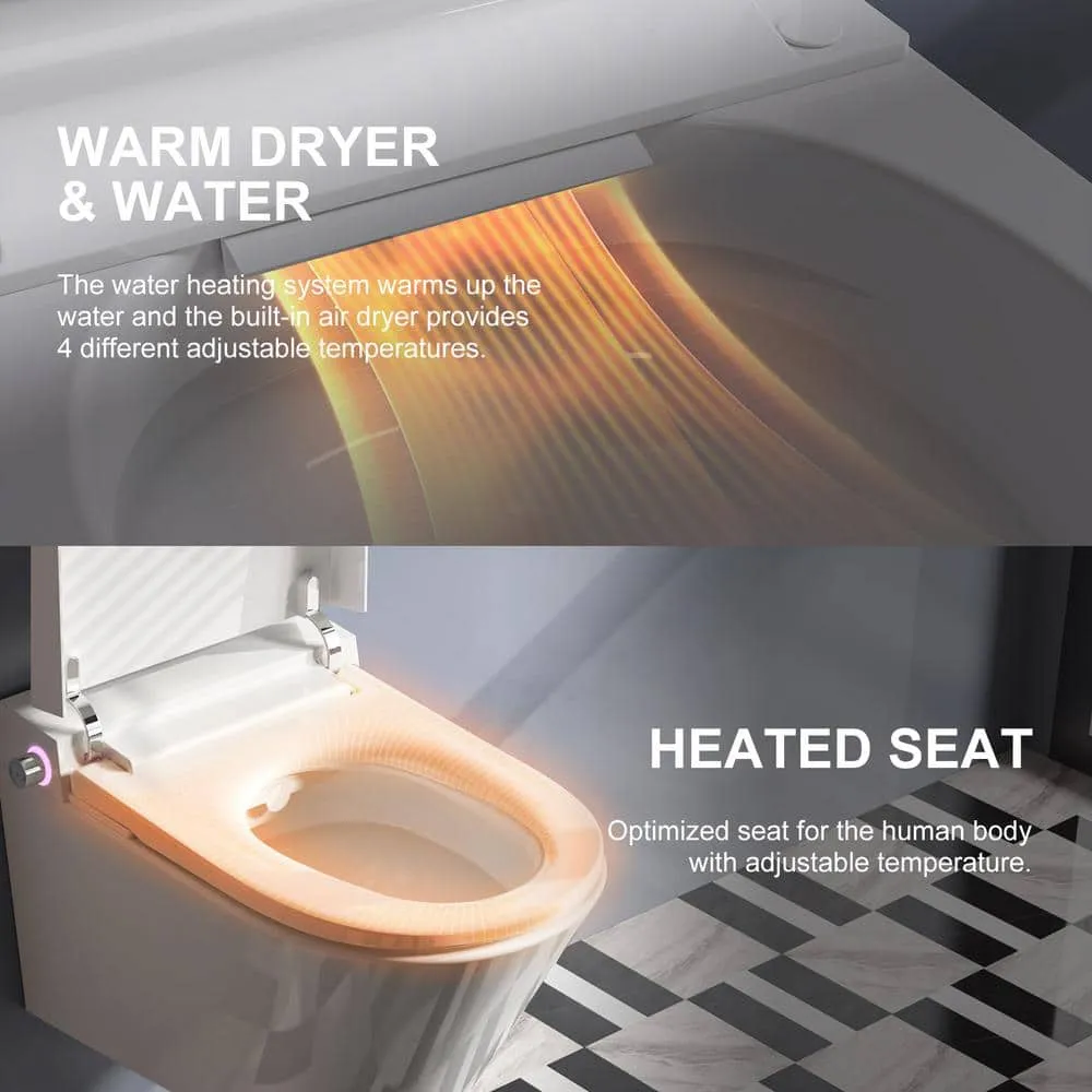HOROW Wall Hung Elongated Smart Toilet Bidet with Night Light and Heated Seat, photo 7 of 10