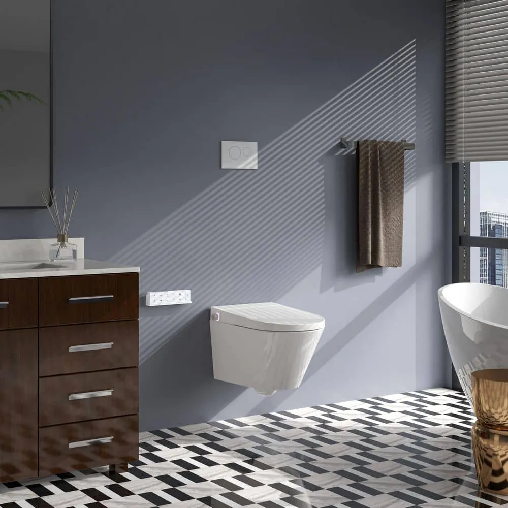 HOROW Wall Hung Elongated Smart Toilet Bidet with Night Light and Heated Seat, photo 2 of 10