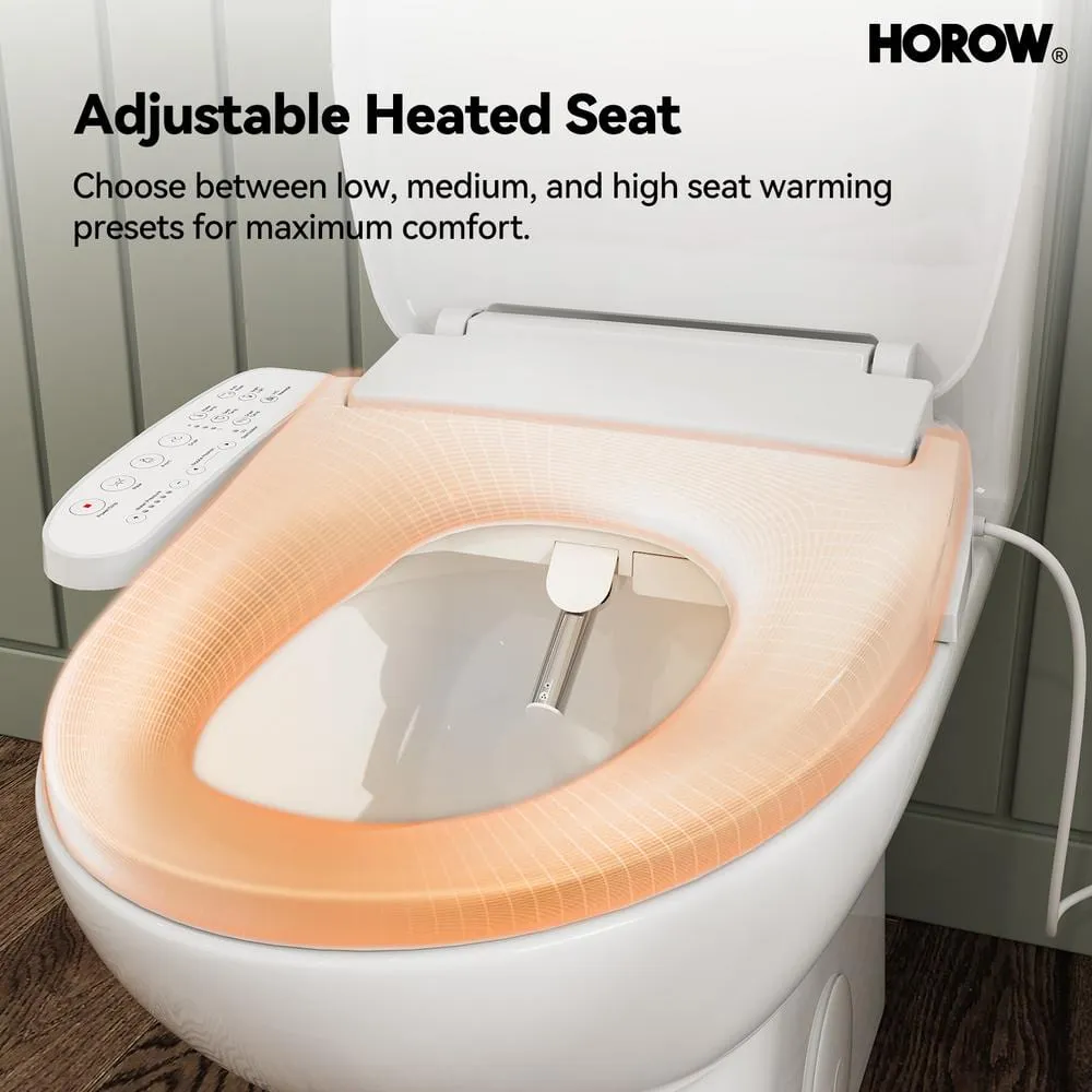 HOROW ADA Chair Height Elongated Bidet Toilet Combo with Dual Flush, Electric Bidet Seat, & Warm Air Dryer, photo 5 of 10