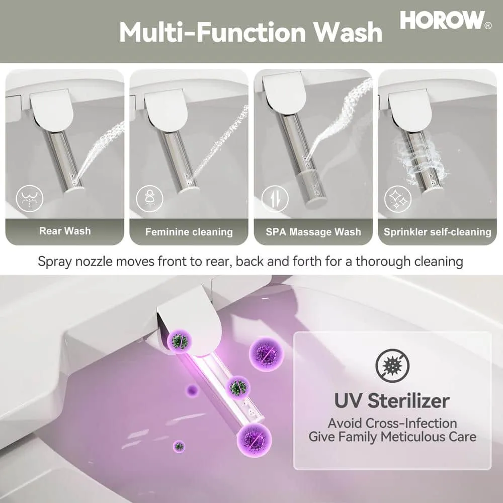 HOROW ADA Chair Height Elongated Bidet Toilet Combo with Dual Flush, Electric Bidet Seat, & Warm Air Dryer, photo 3 of 10
