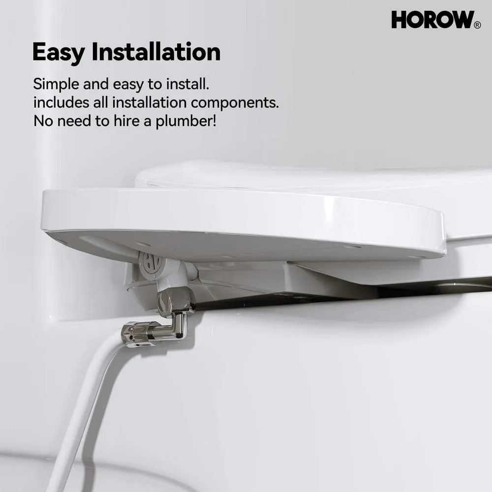 HOROW ADA Chair Height Elongated Bidet Toilet Combo with Dual Flush, Electric Bidet Seat, & Warm Air Dryer, photo 8 of 10
