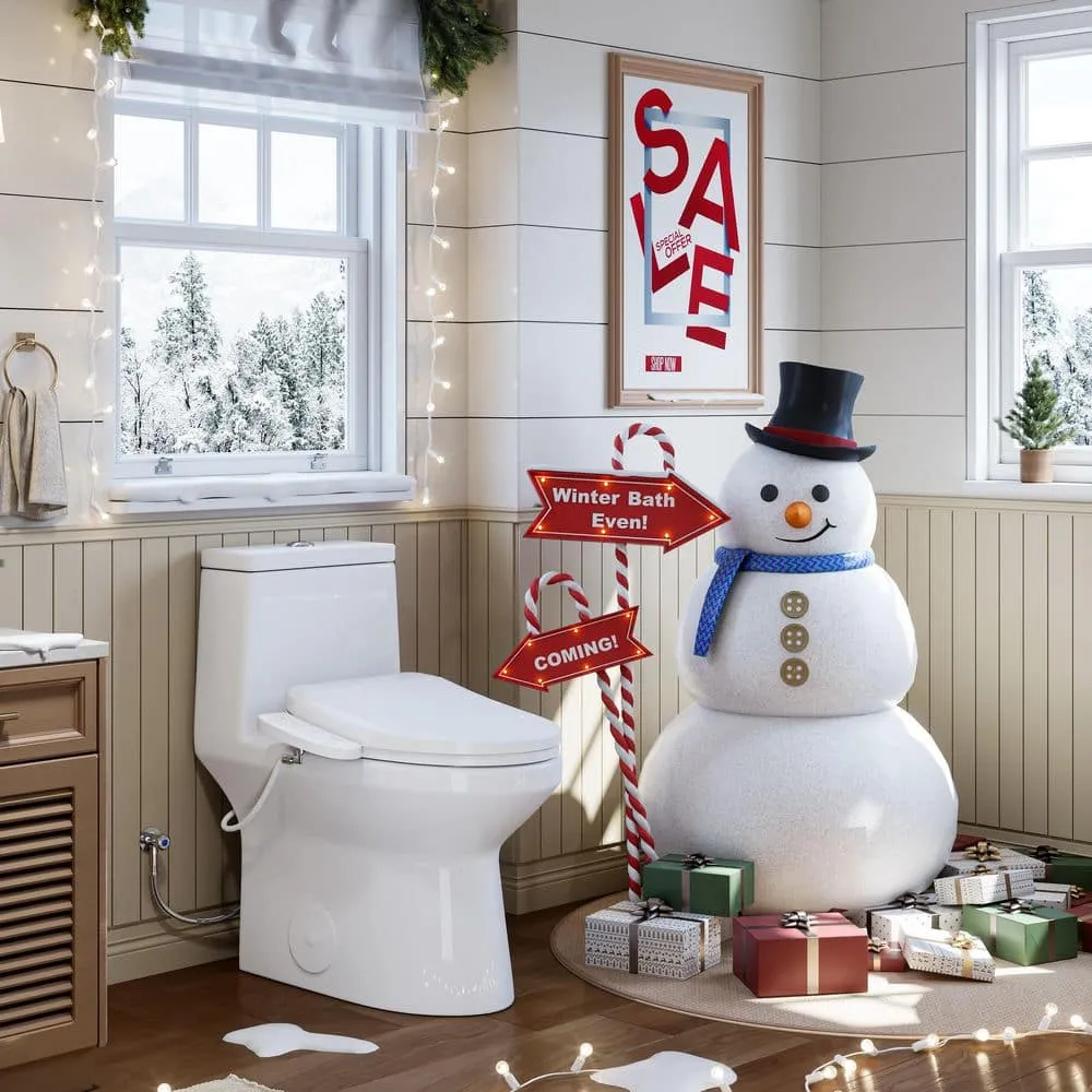 HOROW ADA Chair Height Elongated Bidet Toilet Combo with Dual Flush, Electric Bidet Seat, & Warm Air Dryer, photo 2 of 10