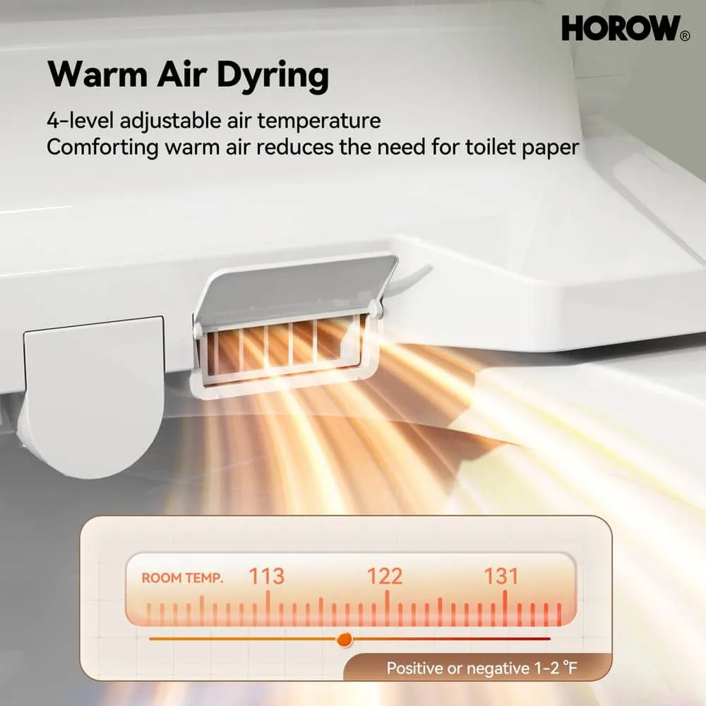 HOROW 1-piece Dual Flush Elongated ADA Toilet with Smart Bidet Seat - Brushed Gold, photo 5 of 10