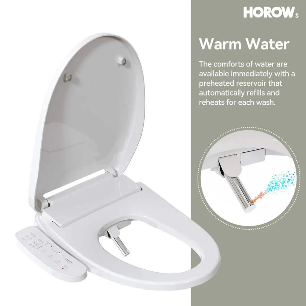 HOROW 1-piece Dual Flush Elongated ADA Toilet with Smart Bidet Seat - Brushed Gold, photo 4 of 10