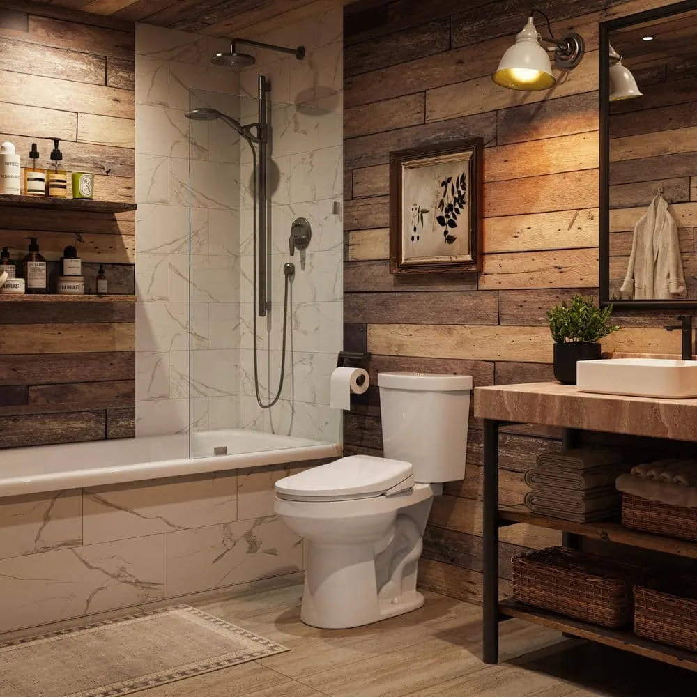 HOROW 17 in. ADA Dual Flush Elongated Toilet with Smart Bidet Seat, photo 2 of 10