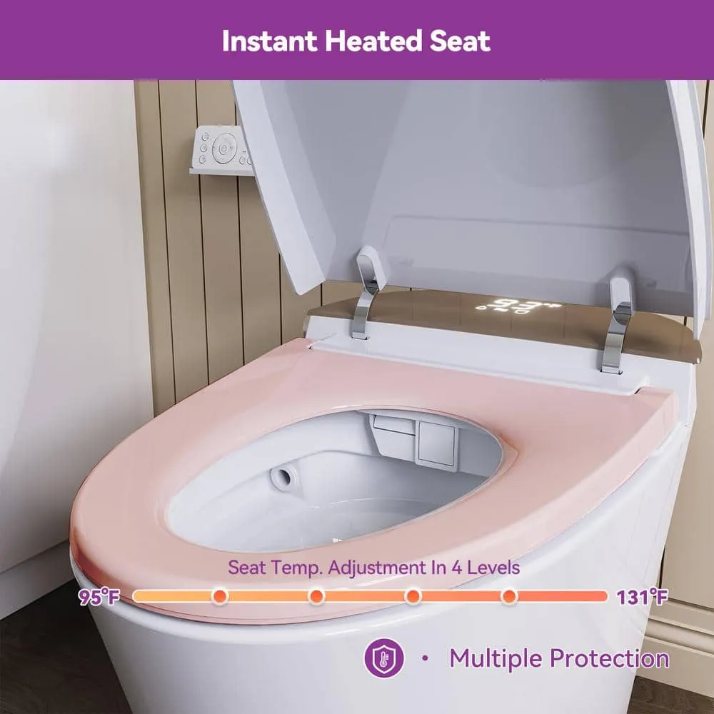 HOROW Elongated Smart Bidet Toilet with Rose Gold Backlid - Model HR-Y9, photo 9 of 10
