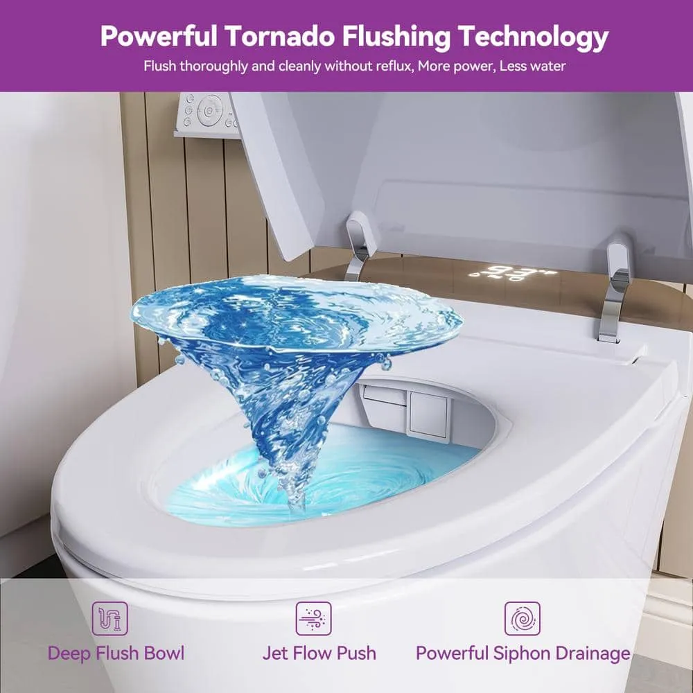 HOROW Elongated Smart Bidet Toilet with Rose Gold Backlid - Model HR-Y9, photo 6 of 10