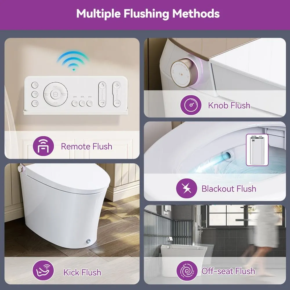 HOROW Elongated Smart Bidet Toilet with Rose Gold Backlid - Model HR-Y9, photo 7 of 10