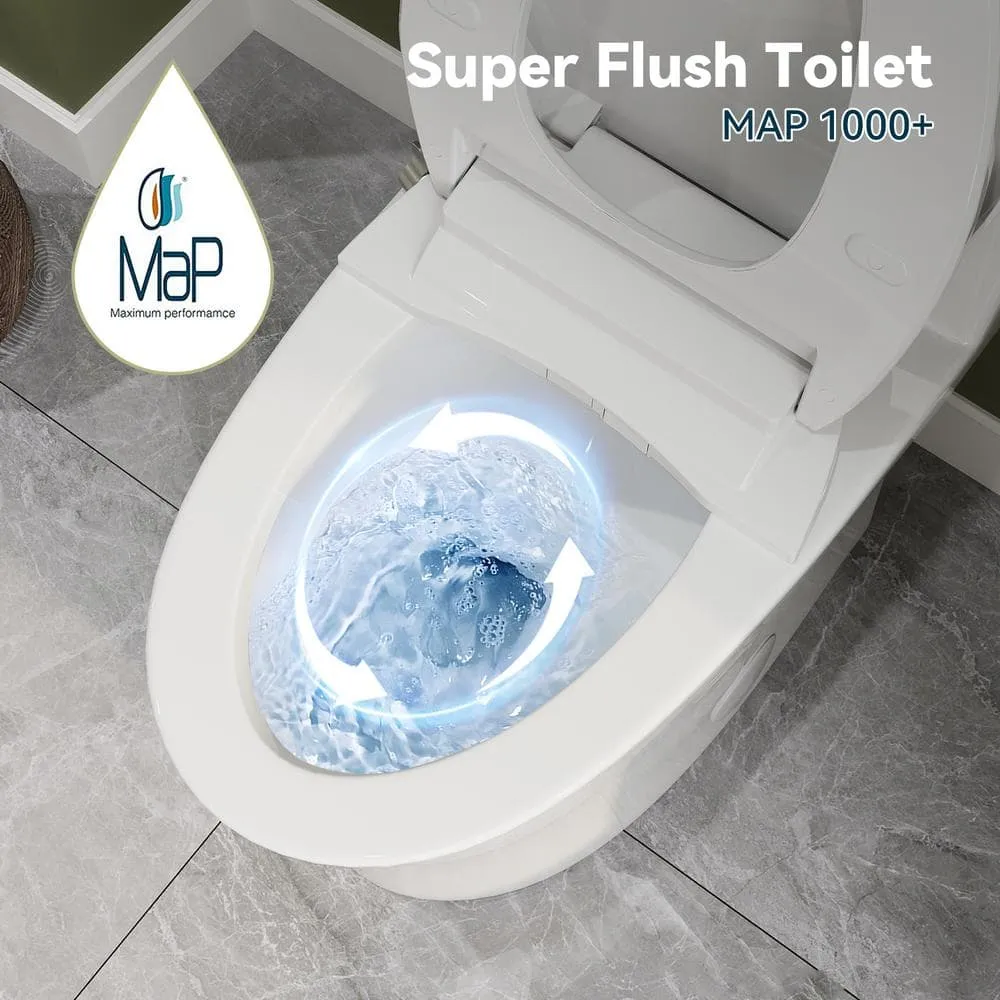 HOROW Chair Height Dual Flush Elongated Toilet with Non-Electric Bidet, photo 5 of 10