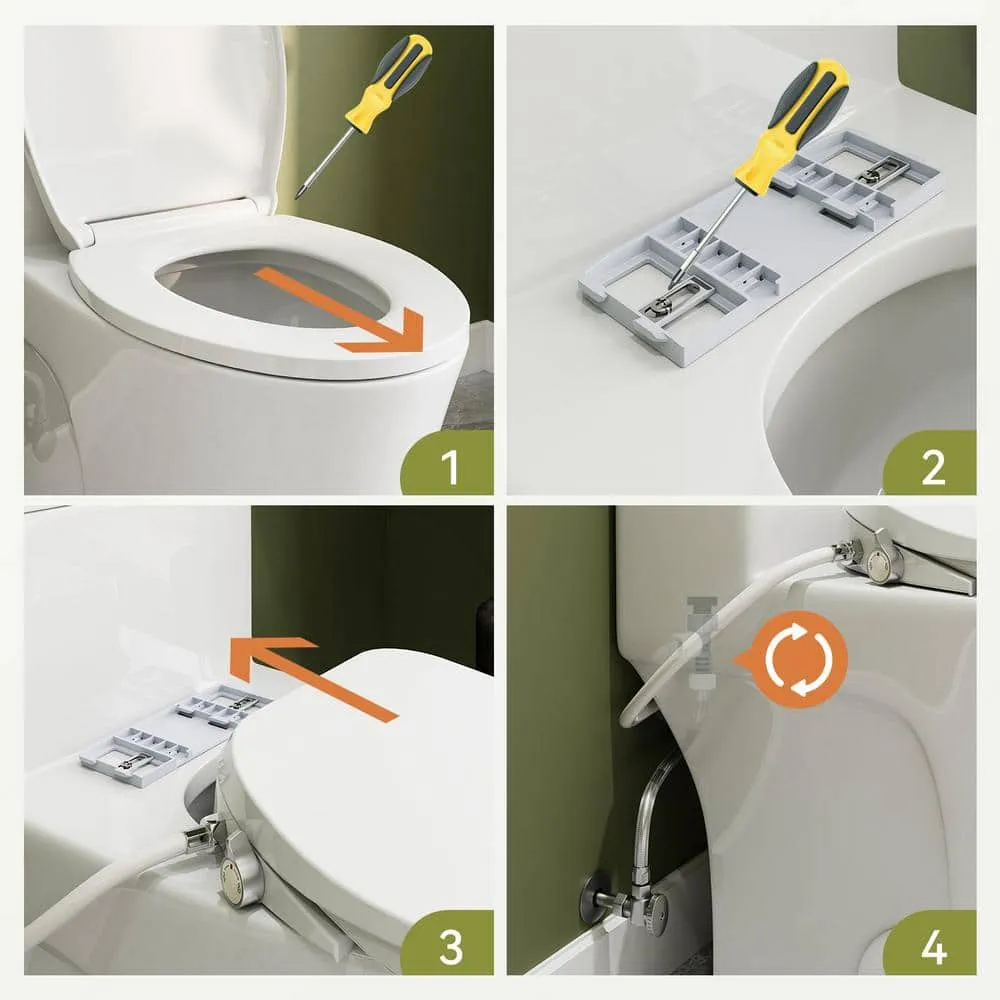 HOROW Chair Height Dual Flush Elongated Toilet with Non-Electric Bidet, photo 10 of 10