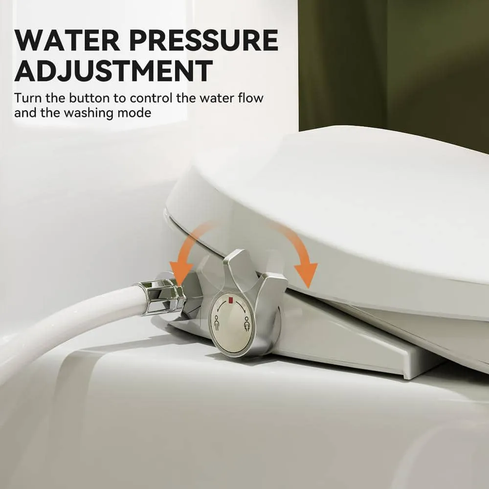 HOROW Chair Height Dual Flush Elongated Toilet with Non-Electric Bidet, photo 7 of 10