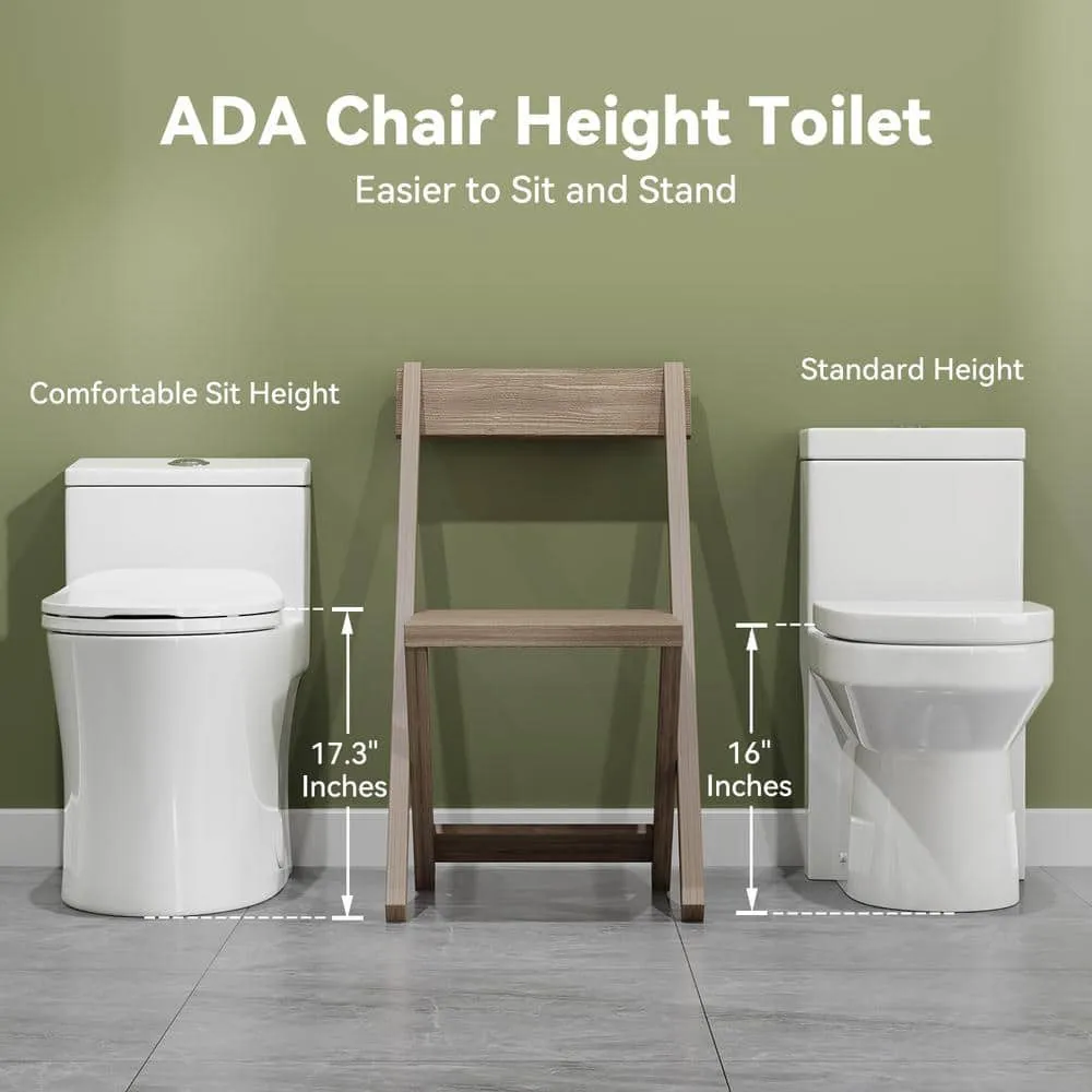 HOROW Chair Height Dual Flush Elongated Toilet with Non-Electric Bidet, photo 4 of 10