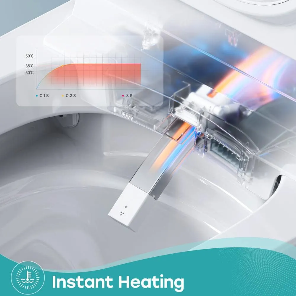 HOROW Elongated Smart Toilet Bidet 1.1 GPF with Built-in Tank, Warm Water, Night Light, Remote, photo 9 of 10