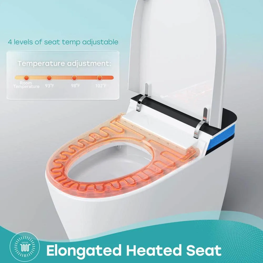 HOROW Elongated Smart Toilet Bidet 1.1 GPF with Built-in Tank, Warm Water, Night Light, Remote, photo 7 of 10