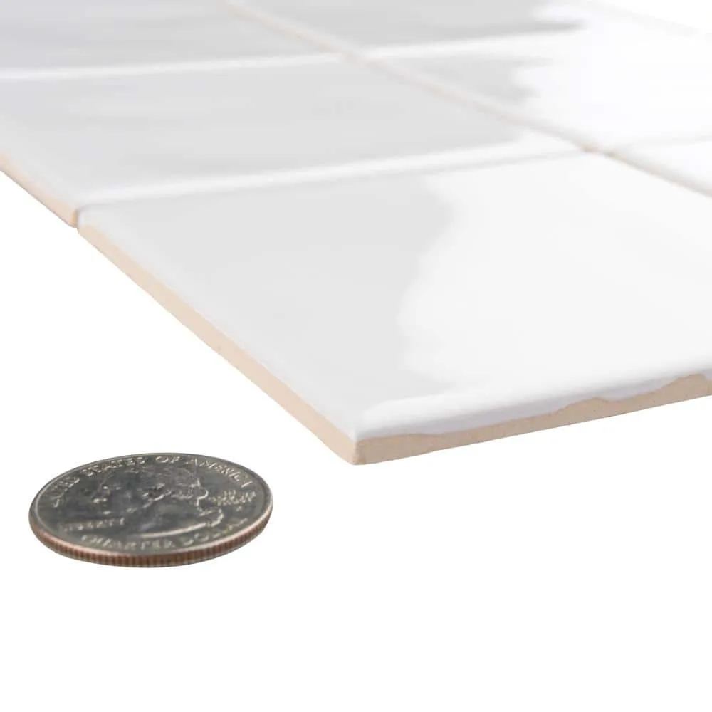 Merola Tile Twist Square White Ice 11-3/4 in. x 11-3/4 in. Ceramic Mosaic (9.79 sq. ft. /Case), photo 7 of 8