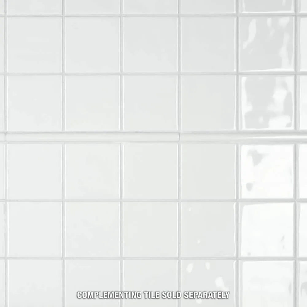 Merola Tile Twist Square White Ice 11-3/4 in. x 11-3/4 in. Ceramic Mosaic (9.79 sq. ft. /Case), photo 4 of 8