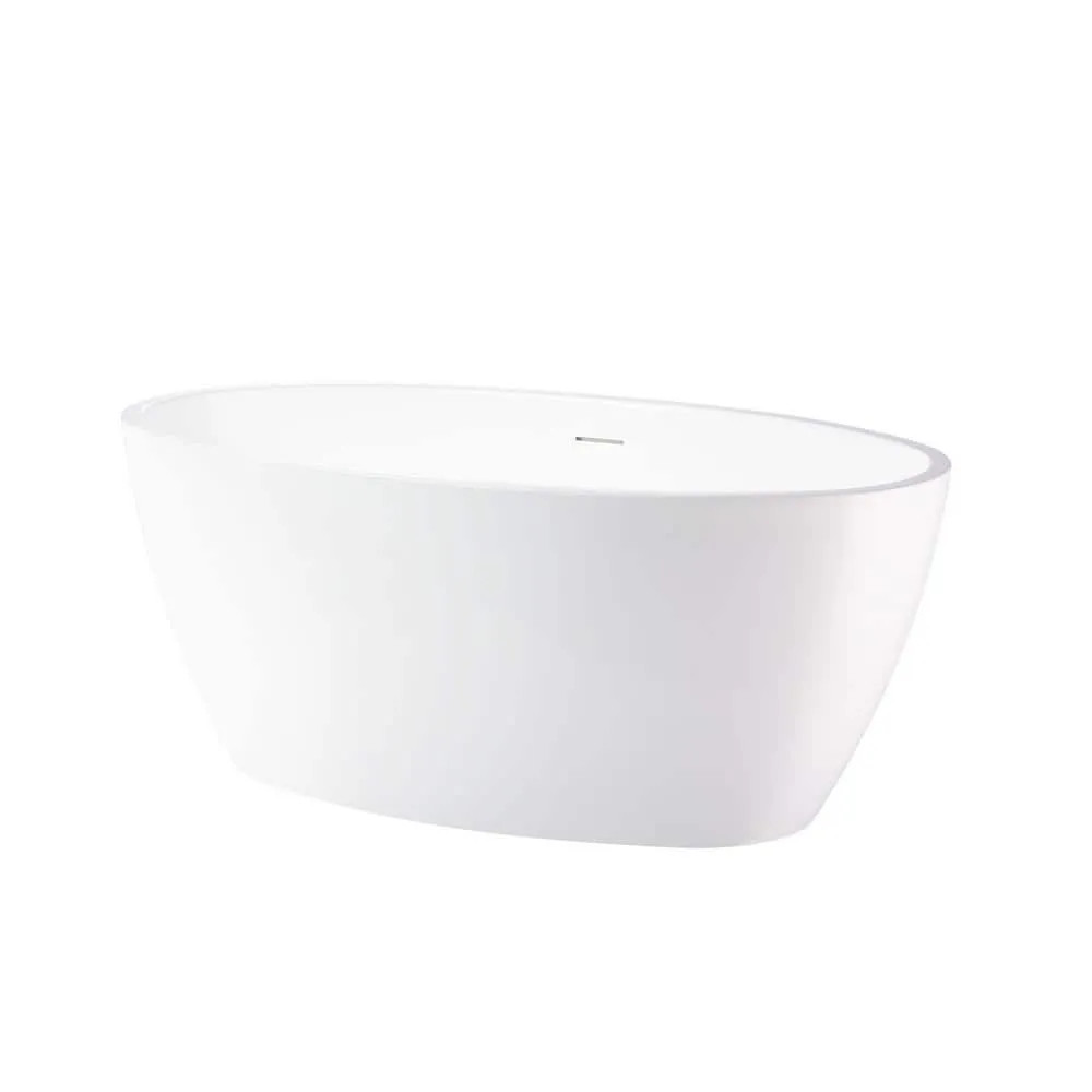 Vanity Art Amiens 69 in. x 40 in. Acrylic Flatbottom Freestanding Soaking Bathtub with Center Drain in White/Integrated Overflow, photo 3 of 5