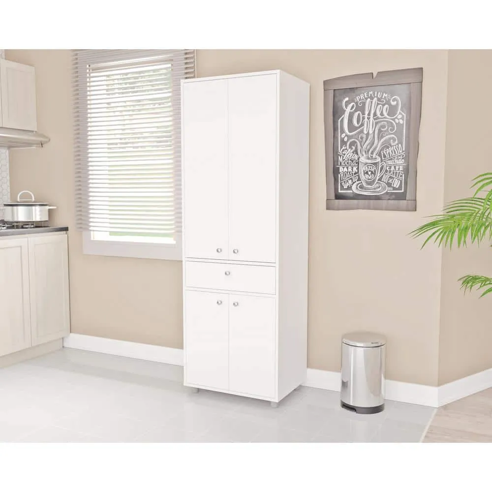 inval america LLC 23.62 in. W x 17.17 in. D x 70.47 in. H Kitchen Storage Cabinet and Pantry in White, photo 7 of 9