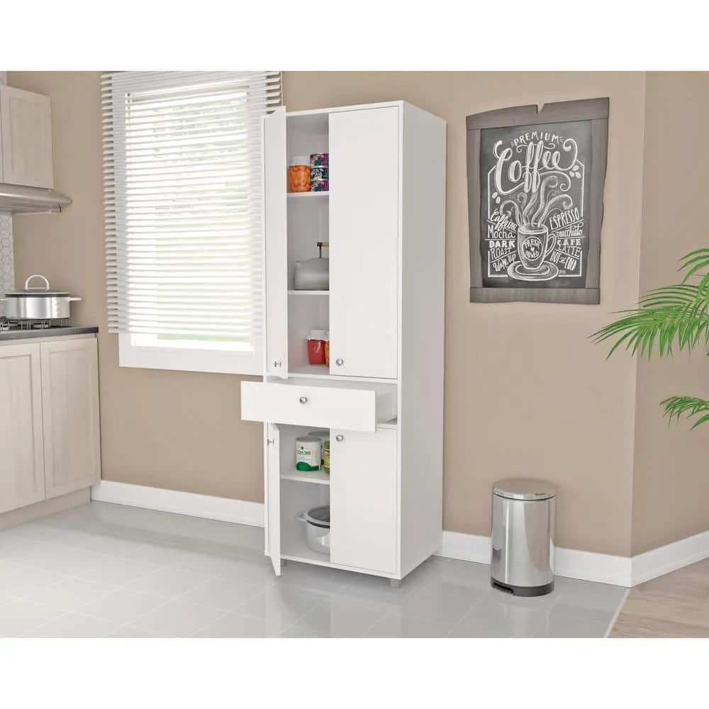inval america LLC 23.62 in. W x 17.17 in. D x 70.47 in. H Kitchen Storage Cabinet and Pantry in White, photo 9 of 9