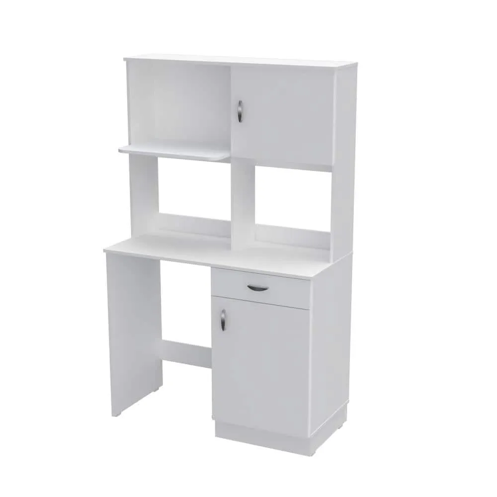 Inval Ready to Assemble 43.30 in. W x 70.60 in. H x 19 in. D Wood Breakroom Kitchenet Cabinet in White, photo 2 of 9