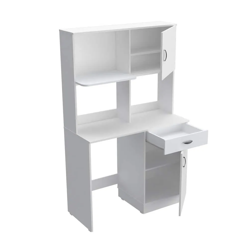 Inval Ready to Assemble 43.30 in. W x 70.60 in. H x 19 in. D Wood Breakroom Kitchenet Cabinet in White, photo 3 of 9