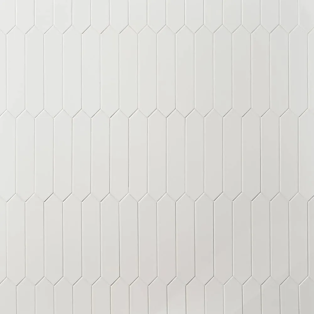 Ivy Hill Tile Axis 2.6 in. x 13 in. White Polished Elongated Hex Ceramic Wall Tile (12.26 sq. ft. / case), photo 6 of 8