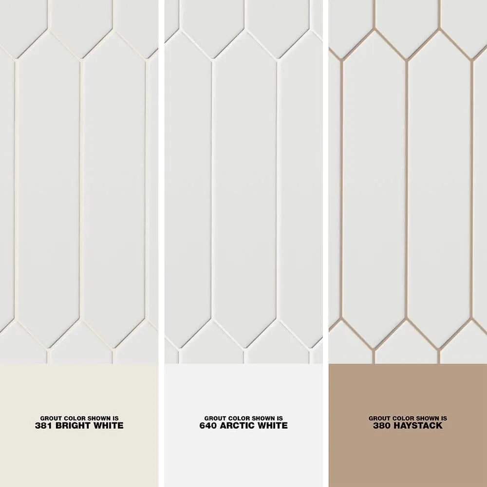 Ivy Hill Tile Axis 2.6 in. x 13 in. White Polished Elongated Hex Ceramic Wall Tile (12.26 sq. ft. / case), photo 3 of 8