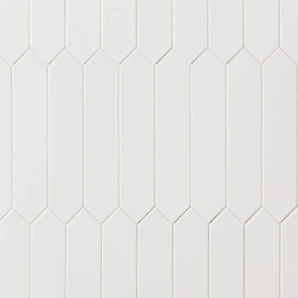 Ivy Hill Tile Axis 2.6 in. x 13 in. White Polished Elongated Hex Ceramic Wall Tile (12.26 sq. ft. / case), photo 4 of 8
