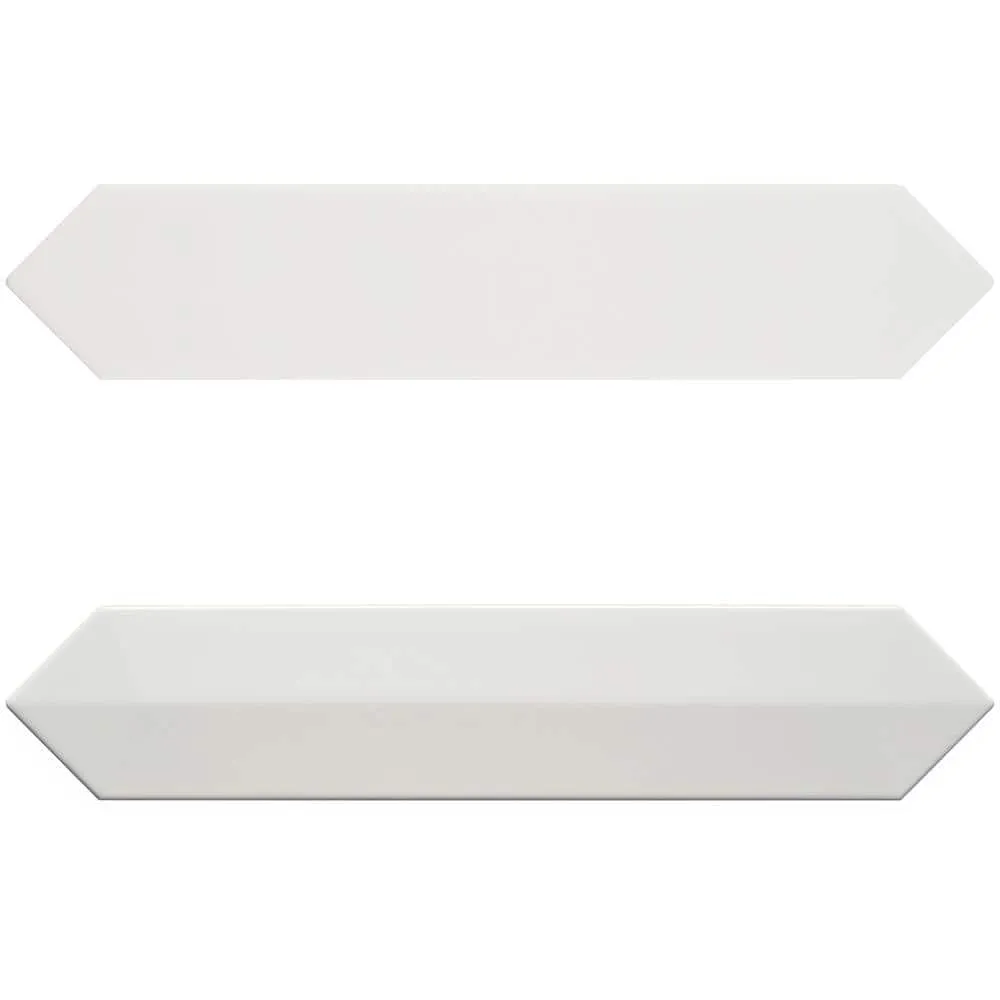 Ivy Hill Tile Axis 2.6 in. x 13 in. White Polished Elongated Hex Ceramic Wall Tile (12.26 sq. ft. / case), photo 8 of 8