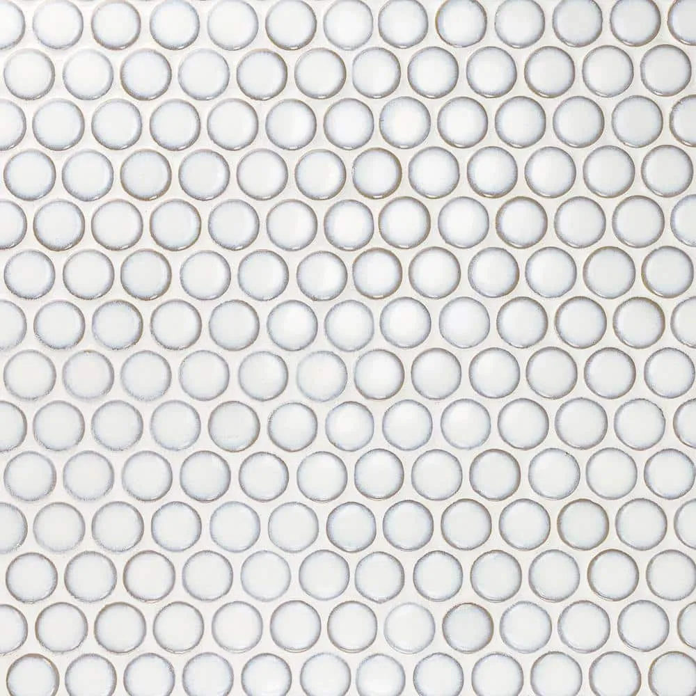 Ivy Hill Tile Joy Edged White 12.32 in. x 12.99 in. Polished Ceramic Floor and Wall Mosaic Tile (1.11 Sq. Ft./Each), photo 5 of 5