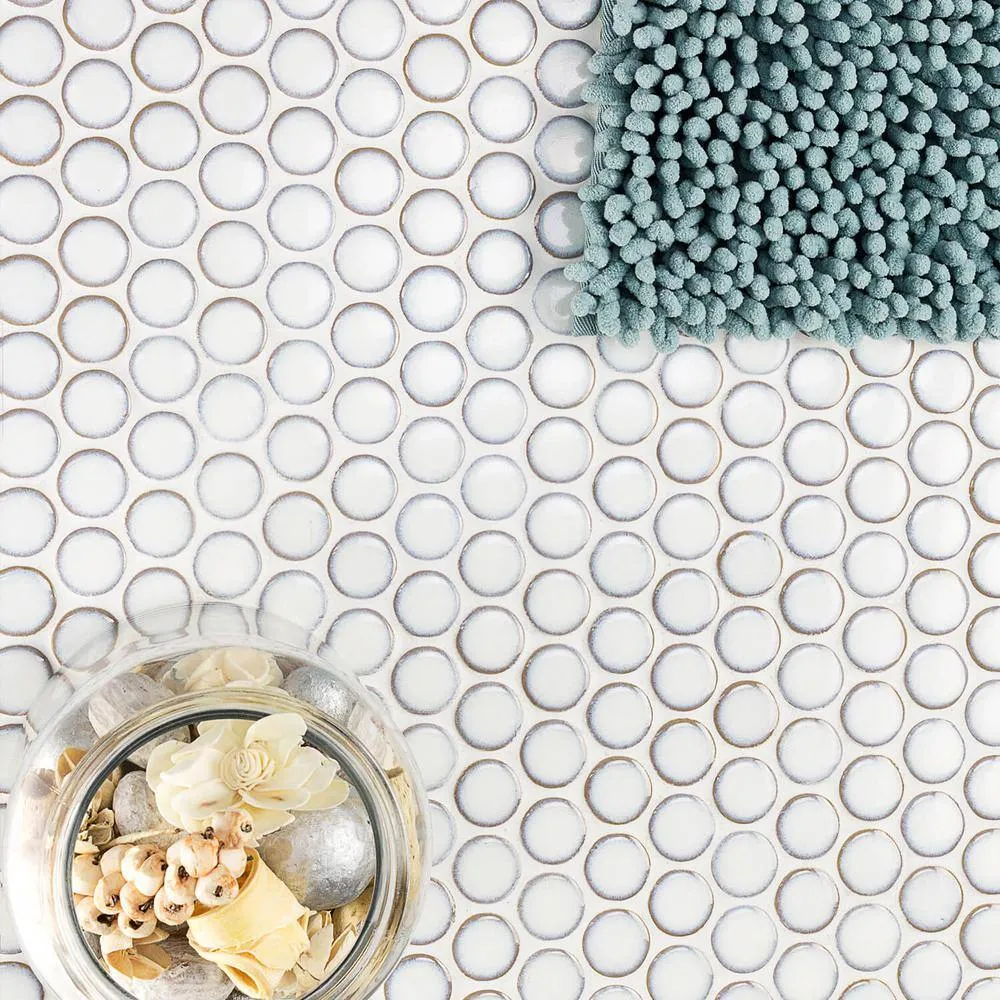 Ivy Hill Tile Joy Edged White 12.32 in. x 12.99 in. Polished Ceramic Floor and Wall Mosaic Tile (1.11 Sq. Ft./Each), photo 2 of 5