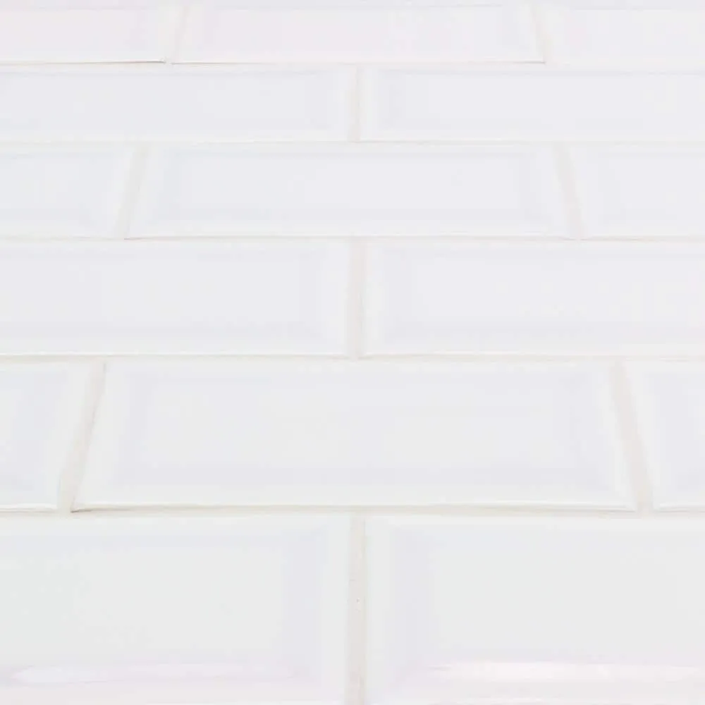 Ivy Hill Tile Essential White Beveled 3 in. x 6 in. x 6mm Polished Ceramic Subway Wall Tile (10.76 sq. ft./case), photo 6 of 8