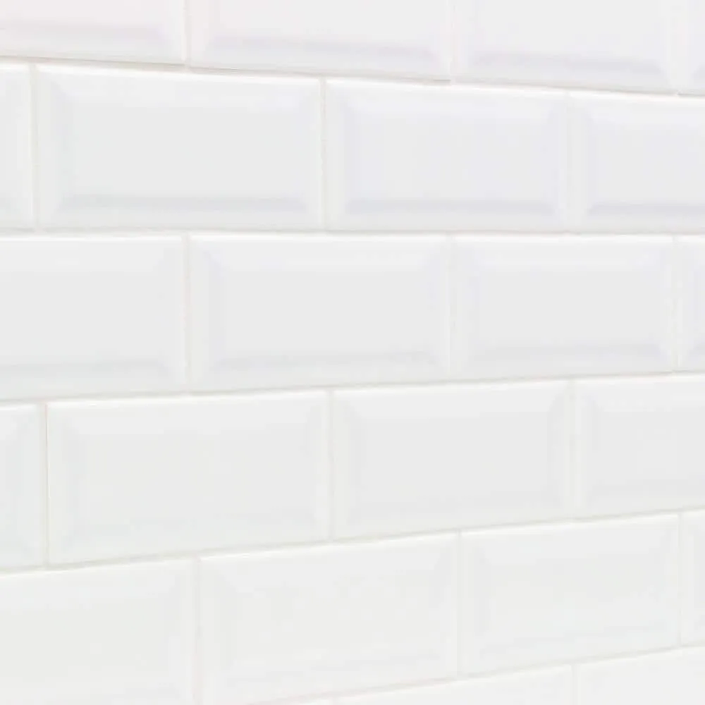 Ivy Hill Tile Essential White Beveled 3 in. x 6 in. x 6mm Polished Ceramic Subway Wall Tile (10.76 sq. ft./case), photo 7 of 8