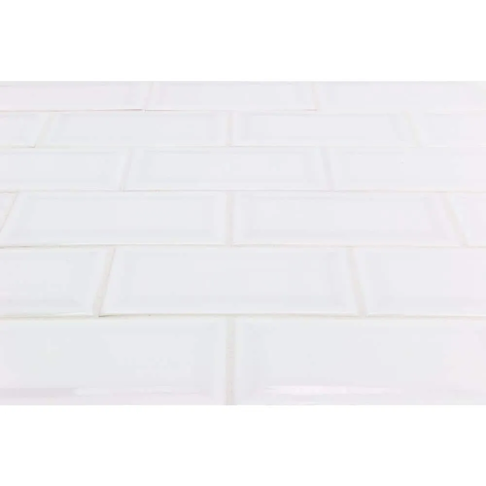 Ivy Hill Tile Essential White Beveled 3 in. x 6 in. x 6mm Polished Ceramic Subway Wall Tile (10.76 sq. ft./case), photo 8 of 8