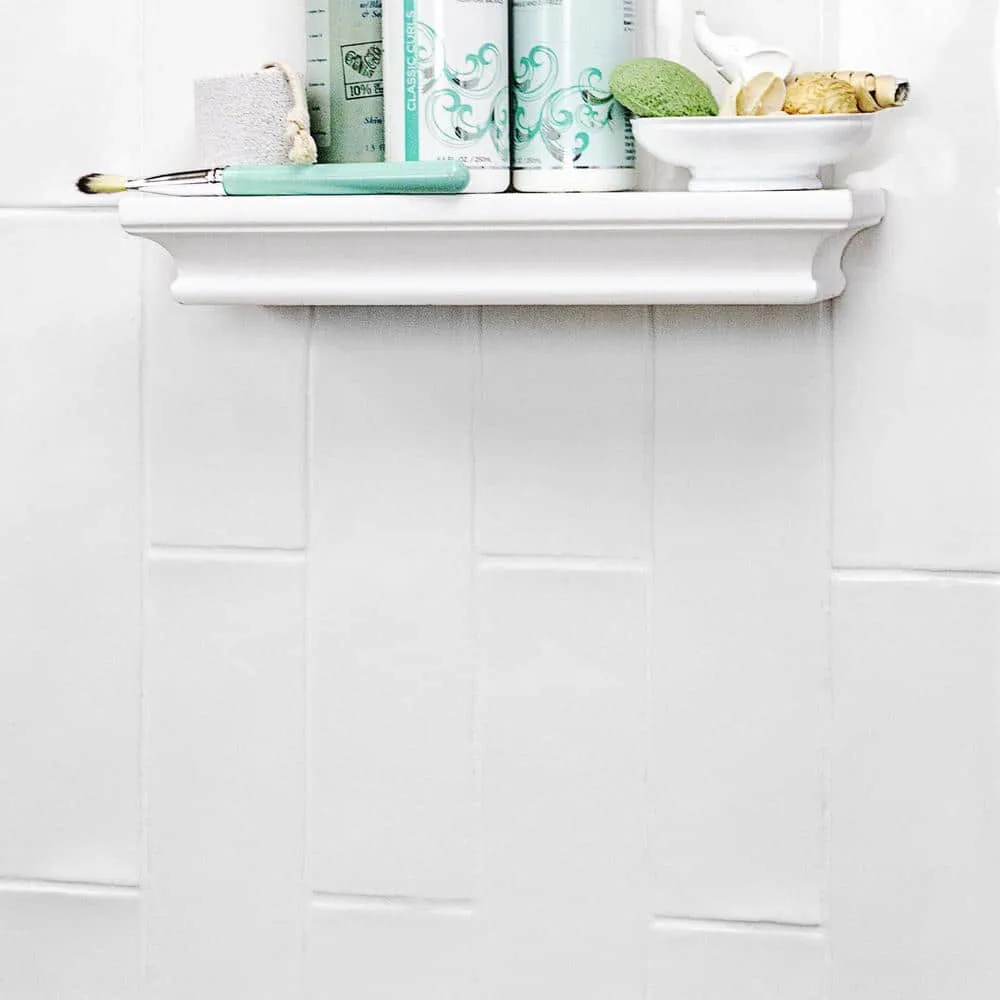 Ivy Hill Tile Catalina White 3 in. x 12 in. x 8 mm Ceramic Wall Subway Tile, 44 Pieces (10.76 sq. ft./Case), photo 7 of 8