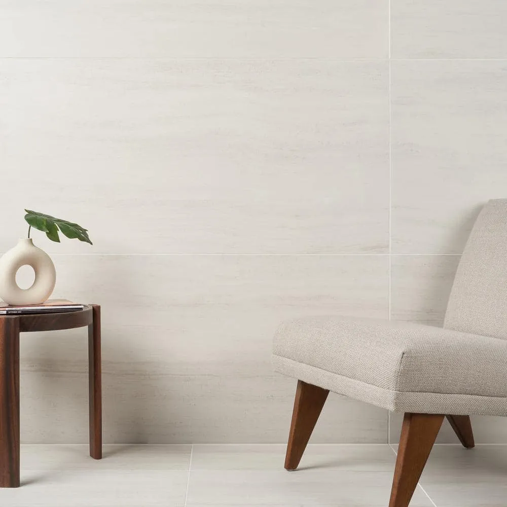 Ivy Hill Tile Atlanta White 23.45 in. x 47.07 in. Matte Travertine Look Porcelain Floor and Wall Tile (31 sq. ft./Case), photo 5 of 8