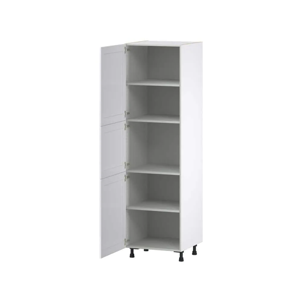 J COLLECTION Mancos Bright White Shaker Assembled Pantry Kitchen Cabinet with 4-Shelves (24 in. W x 84.5 in. H x 24 in. D), photo 7 of 10
