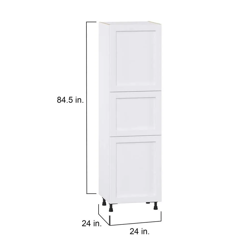 J COLLECTION Mancos Bright White Shaker Assembled Pantry Kitchen Cabinet with 4-Shelves (24 in. W x 84.5 in. H x 24 in. D), photo 4 of 10