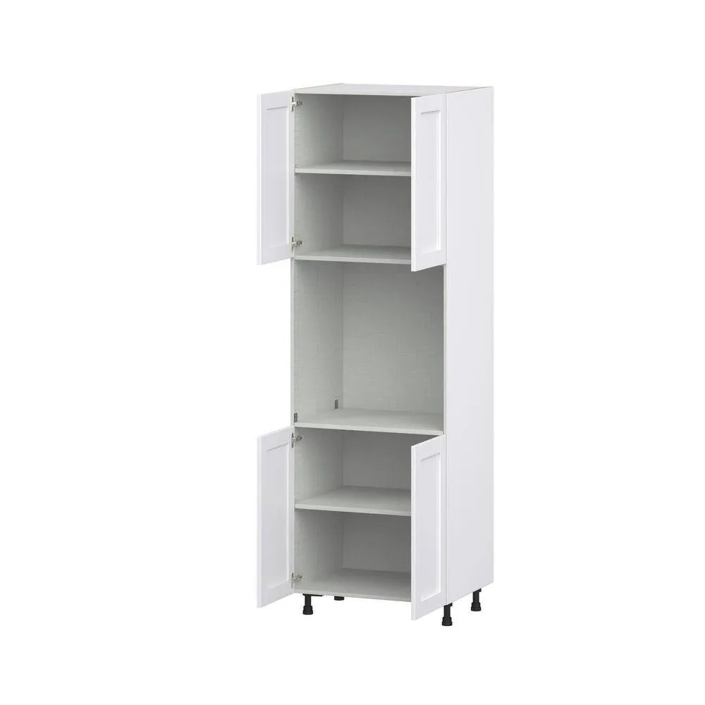 J COLLECTION Mancos 30 in. W x 94.5 in. H x 24 in. D Bright White Shaker Assembled Pantry Single Oven Kitchen Cabinet, photo 6 of 10