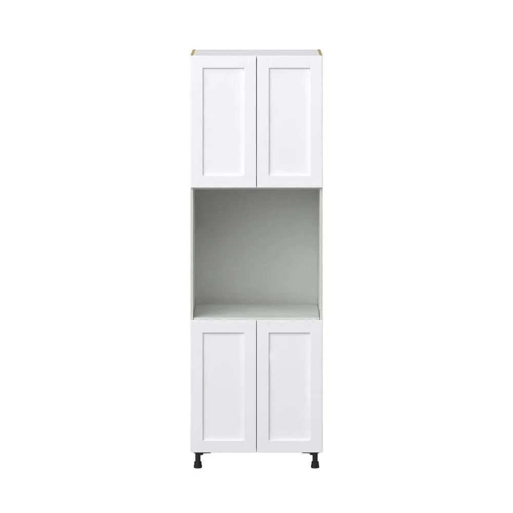 J COLLECTION Mancos 30 in. W x 94.5 in. H x 24 in. D Bright White Shaker Assembled Pantry Single Oven Kitchen Cabinet, photo 7 of 10