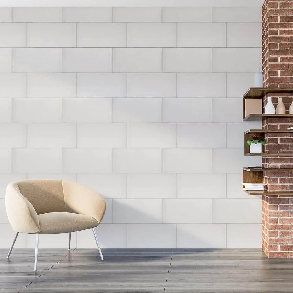 Jeffrey Court Arctic Horizon White 10 in. x 20 in. Matte Textured Ceramic Wall Tile (14.85 sq. ft. / Case), photo 3 of 3