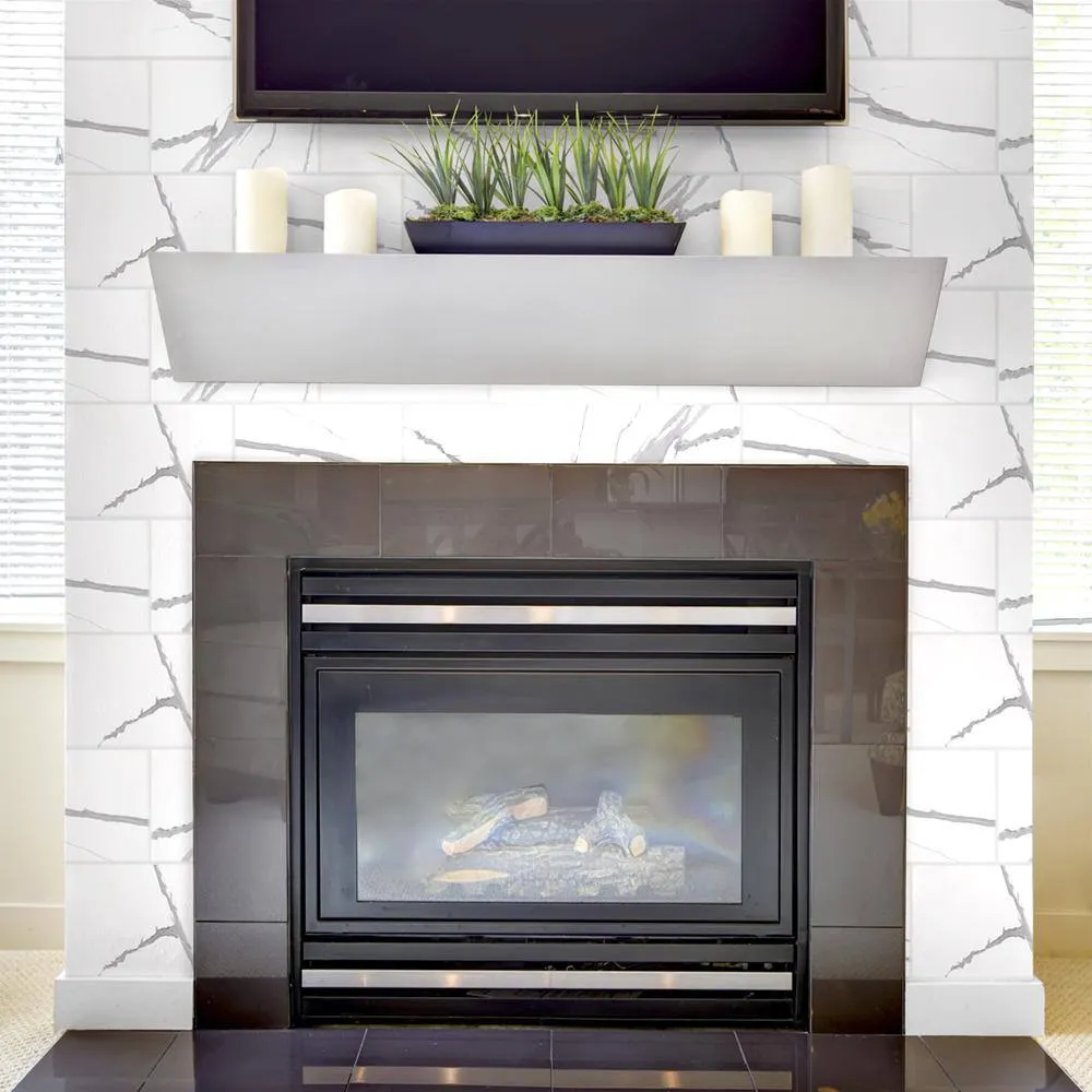 Jeffrey Court Carrara Inkjet White 8 in. x 12 in. Matte Ceramic Wall Tile (12 sq. ft. / Case), photo 6 of 6