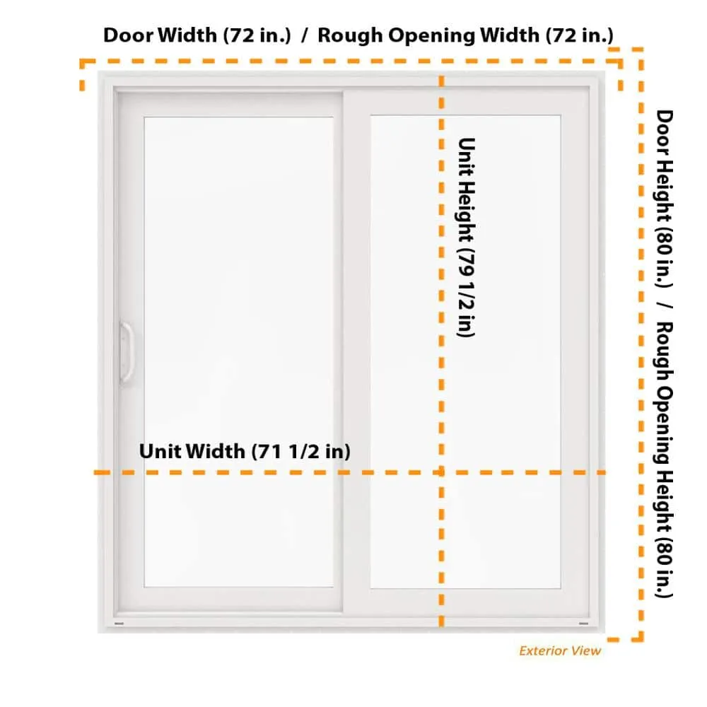 JELD-WEN V-4500 72 in. x 80 in. White Vinyl Left-Hand Full Lite Sliding Patio Door, photo 8 of 8