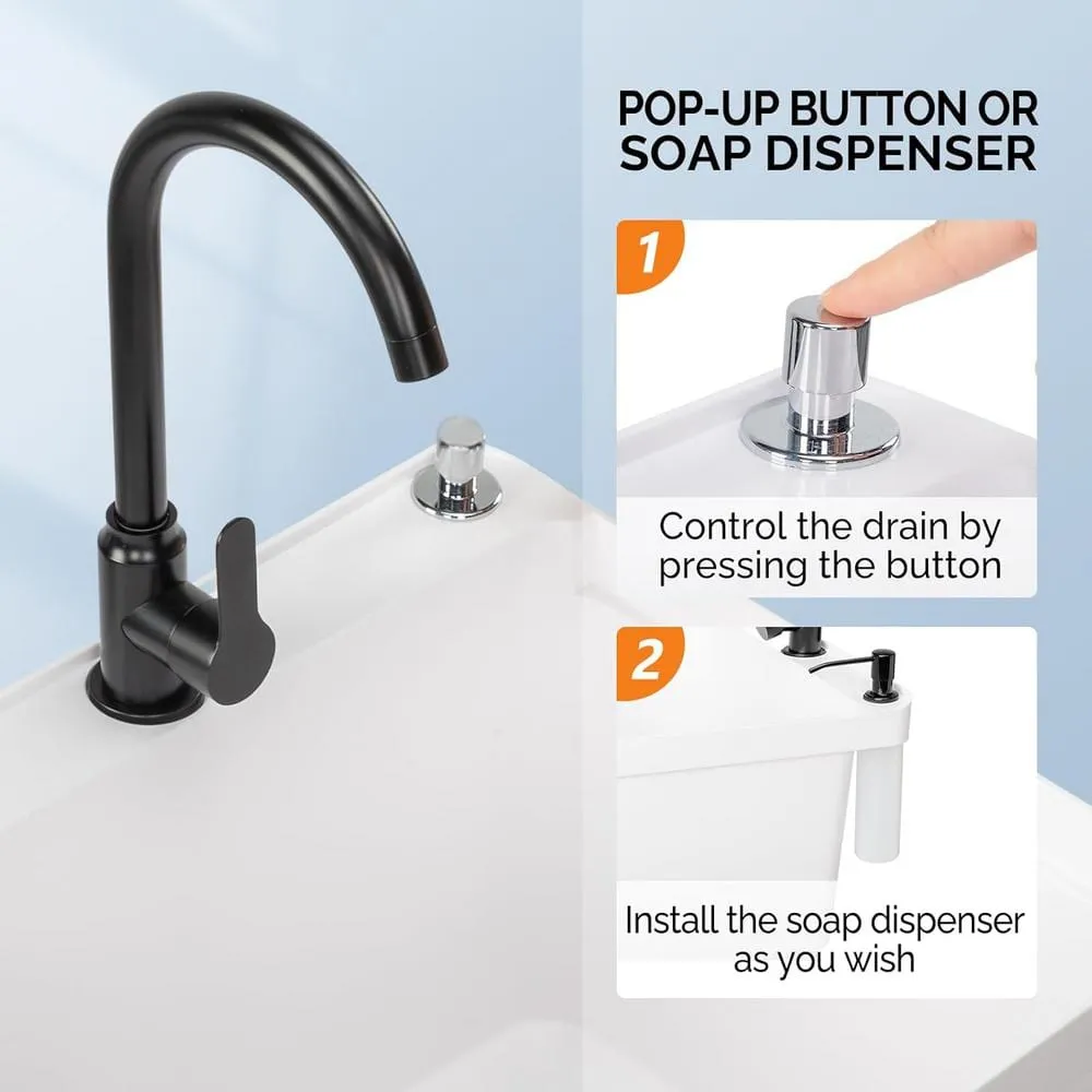 Karl home Freestanding Utility Sink with Faucet - 18.9 x 19.7 in, White, photo 3 of 7
