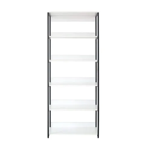 Fiona 32 in. W White Freestanding Wood Closet System Tower with 5 Shelves