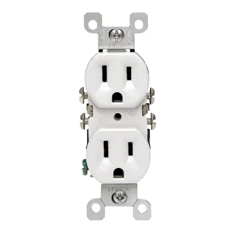 15A CO/ALR Duplex Outlet, White