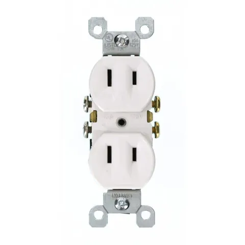 15A 2-Wire Duplex Outlet (White)